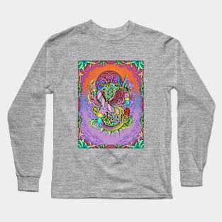 Goat Engraving Surrealism Artwork Long Sleeve T-Shirt